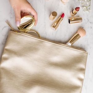 Fawn Gold Foldover Clutch
